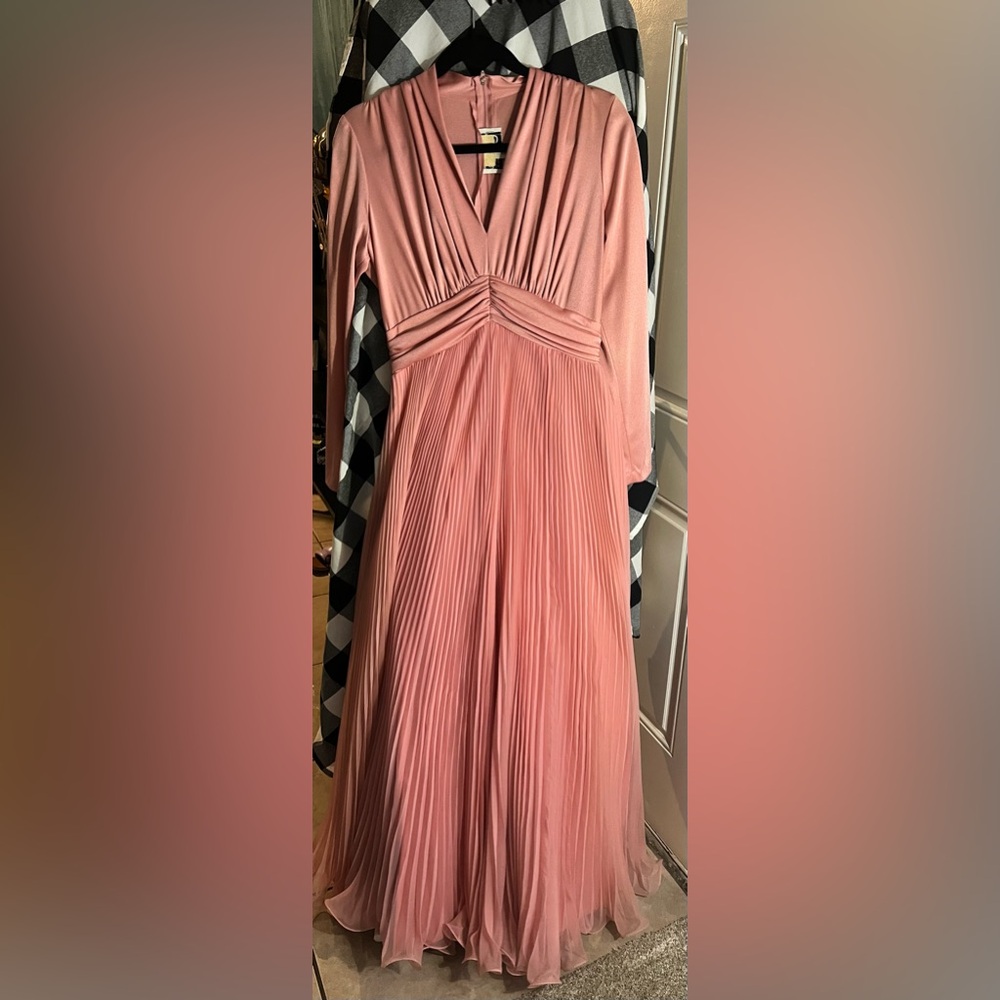 Miss Elliette Blush Long Sleeve Dress